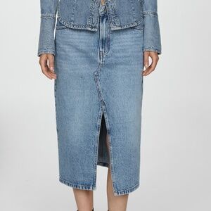 Mango midi denim skirt